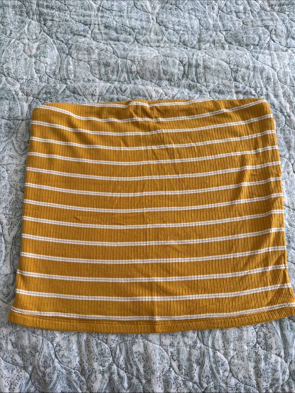 Striped Mustard Yellow Tube Top